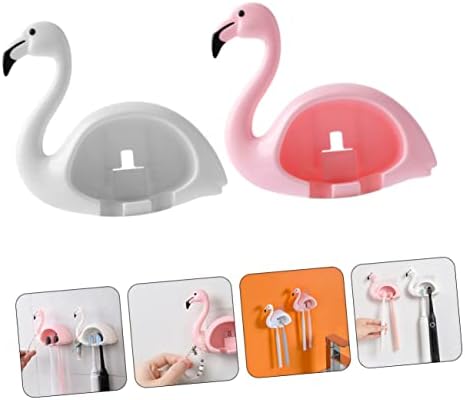 Gatuida 2PCS Flamingo Toothbrush Holder Wall Mounted Organizer