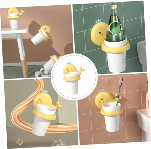 GLEAVI Cartoon Whale Toothbrush Holder Wall Mount