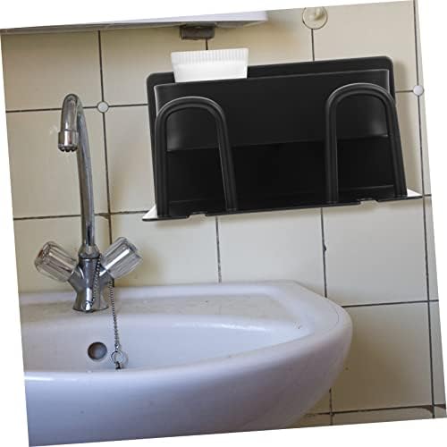 SOLUSTRE Wall Mounted Toothbrush Holder with Cover and Double Cup Holder