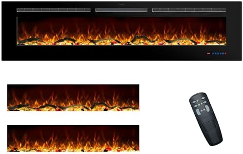 Rodalflame 72 Inches Electric Fireplace Insert with Remote Control