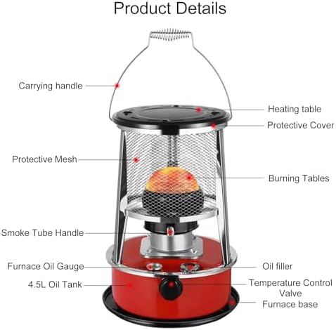 SUZEPER Kerosene Heater - Portable Efficient Smoke-Free