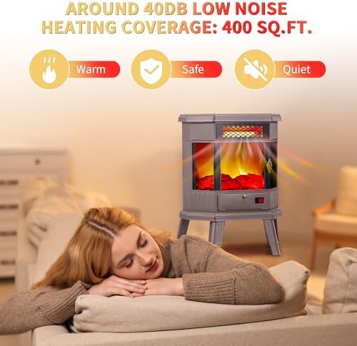 RealSmart 22 in Electric Fireplace with 3D Flame Effect and Remote Control