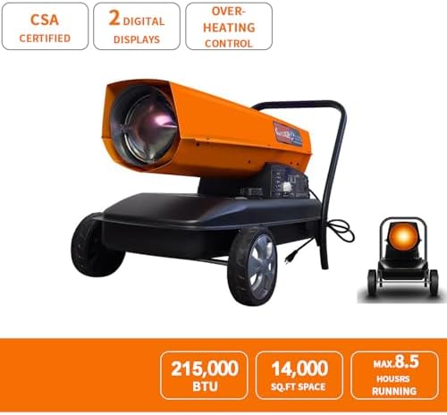 Portable Torpedo Kerosene Heater with Thermostat and Overheat Protection