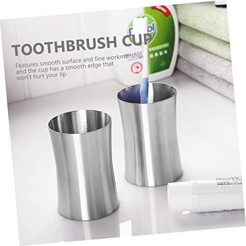 LABRIMP Stainless Toothbrush Holder Mouthwash Cup