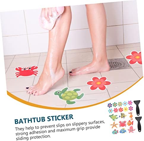 Yardenfun 1Set Life Slip Bathtub Stickers with Scrapers