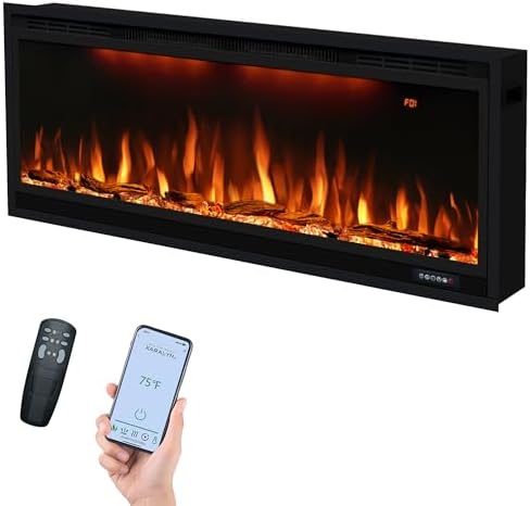 Dreamflame 42 Inch Smart Electric Fireplace with App Control and Timer