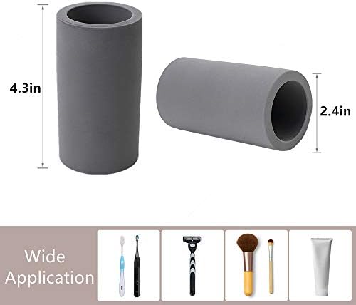 Phitruer 2 Pack Diatomite Toothbrush Holder - Dark Grey