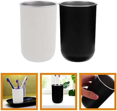 2pcs Unbreakable Toothbrush Holder Cups with Chic Design