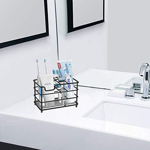 HBlife Electric Toothbrush Holder with 7 Slots - Black Stainless Steel Bathroom Organizer