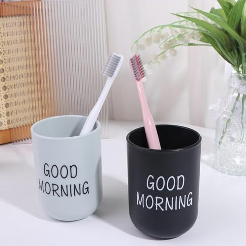 Portable Plastic Toothbrush Holder with Cup Storage - Green