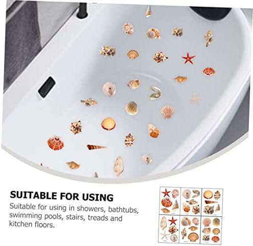 LIFKOME 6 Sheets Seashell Bathtub Decals Non Slip