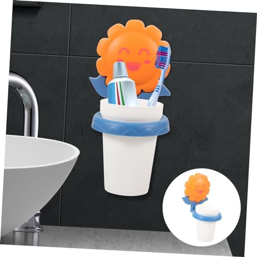 Cartoon Toothbrush Cup Organizer Wall Mount