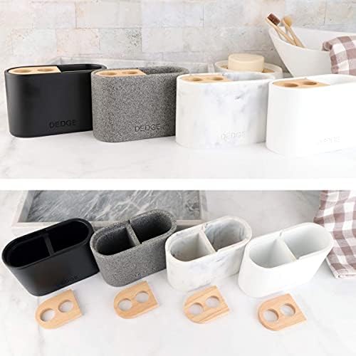 Dedge 3 Slots Bamboo Toothbrush Holder with Drainage for Bathroom Storage