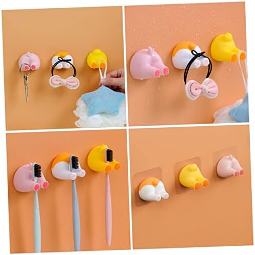 LIFKOME Animal Tail Wall Hooks 2pcs Toothbrush Holders Self-Adhesive