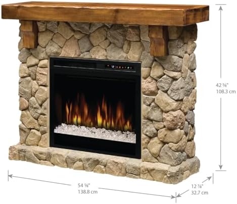 DIMPLEX Fieldstone Electric Fireplace with Mantel