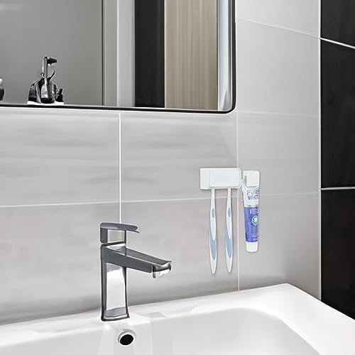 LUEXBOX Wall Mounted Toothbrush Holder with Cover
