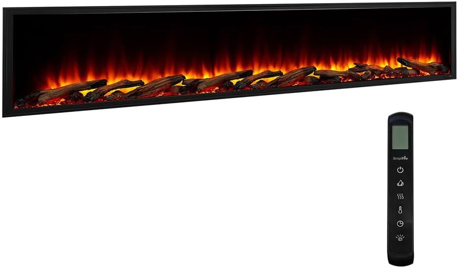 SimpliFire 78-Inch Electric Fireplace with LED Lights
