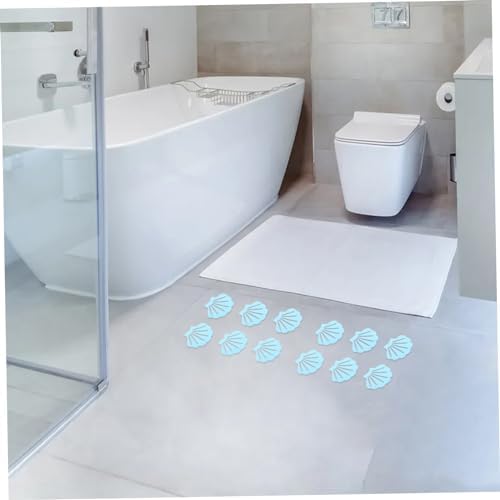 JECOMPRIS 12Pcs Shell Shape Non-Slip Bathroom Decals