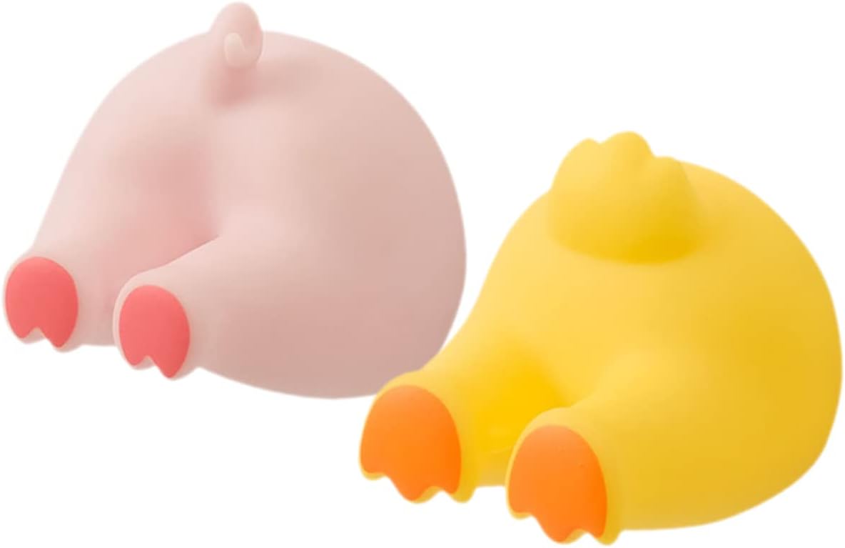 2pcs Cartoon Animal Butt Hooks Self-Adhesive Wall Decor