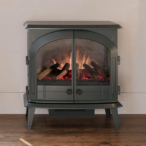 Modern Ember Harlowe Electric Fireplace in Hunter Green