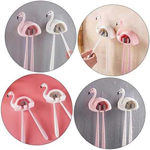 Flamingo Toothbrush Holder Wall Mount Storage Rack