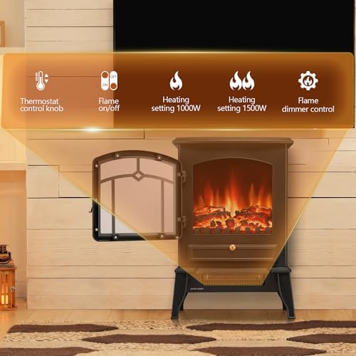 RWFLAME Electric Fireplace with Thermostat Control 1