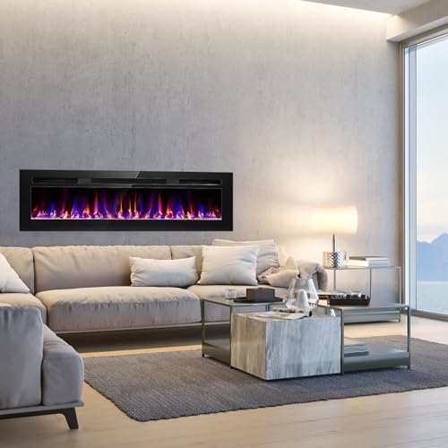 68 Inch Electric Fireplace with Timer and Remote Control