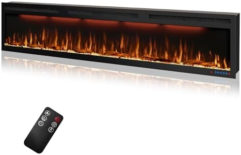 Dreamflame 88 Inches Electric Fireplace with Timer and Remote Control