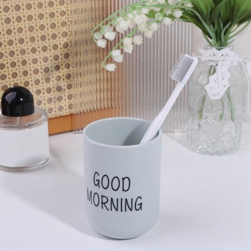 Portable Plastic Toothbrush Holder with Cup Storage - Green