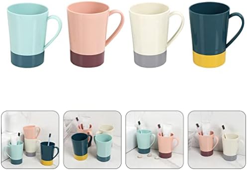 Veemoon 4Pcs Multicolor Unbreakable Toothbrush Cups