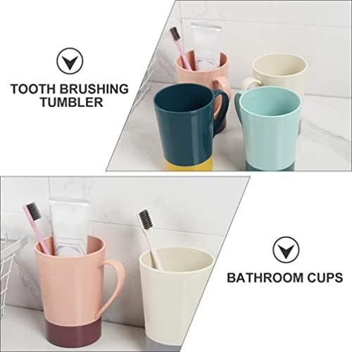 Veemoon 4Pcs Multicolor Unbreakable Toothbrush Cups