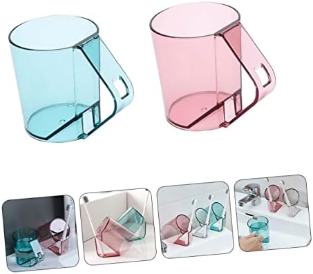 Zerodeko 2Pcs Reusable Toothbrush Cup with Non-Slip Handle
