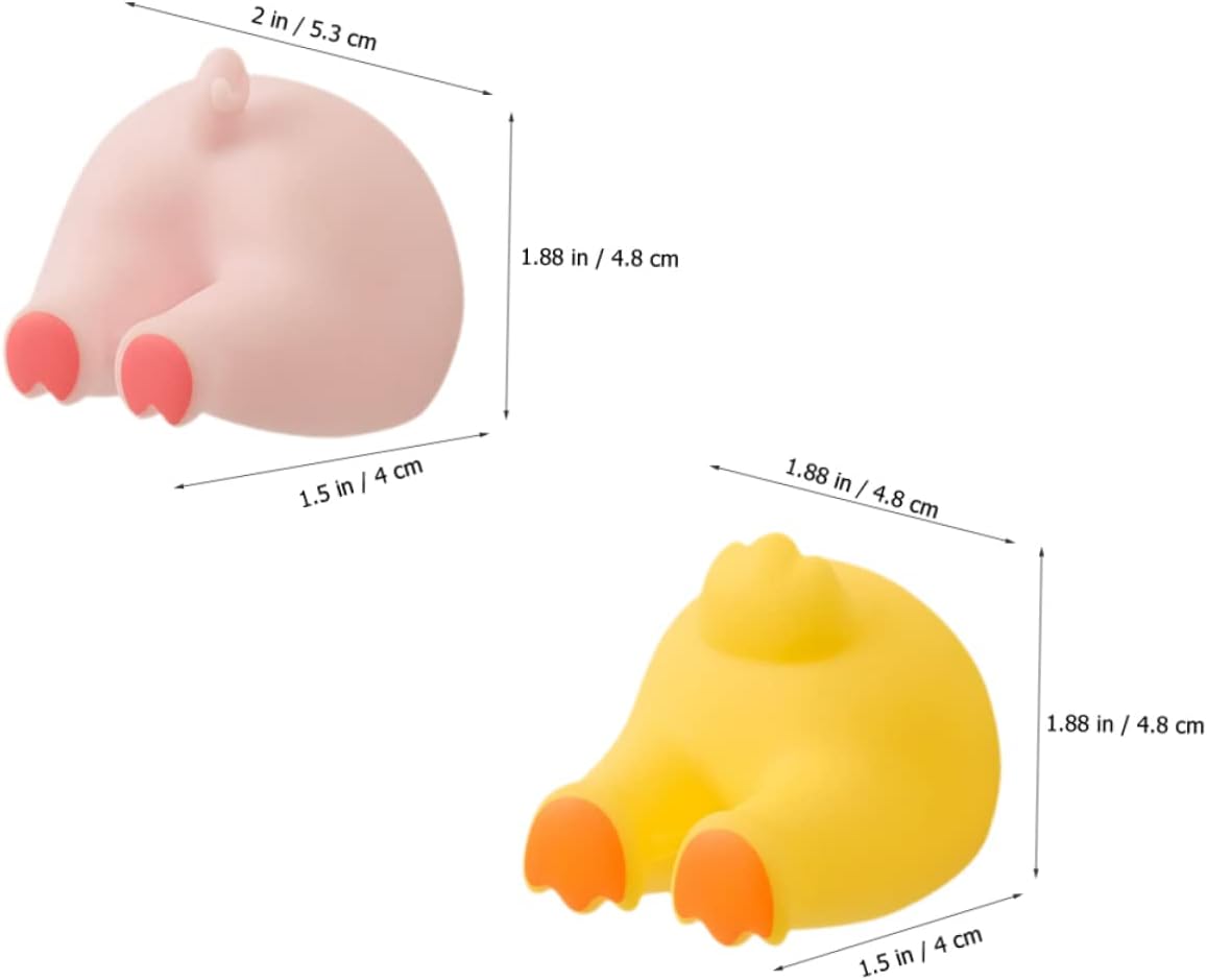 2pcs Cartoon Pig Tail Wall Hooks Toothbrush Holders for Bathroom Organization