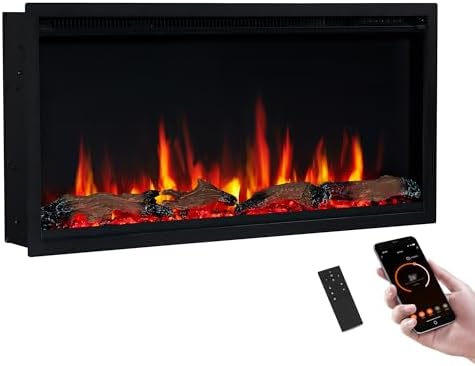 PuraFlame Herman 36 Inch Smart Electric Fireplace