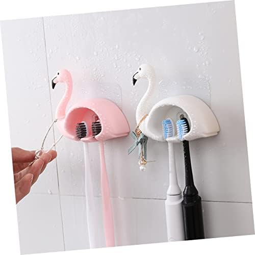 Gatuida 2PCS Flamingo Toothbrush Holder Wall Mounted Organizer