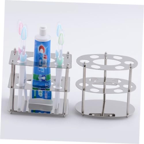 Stainless Steel Toothbrush Holder with Toothpaste Rack