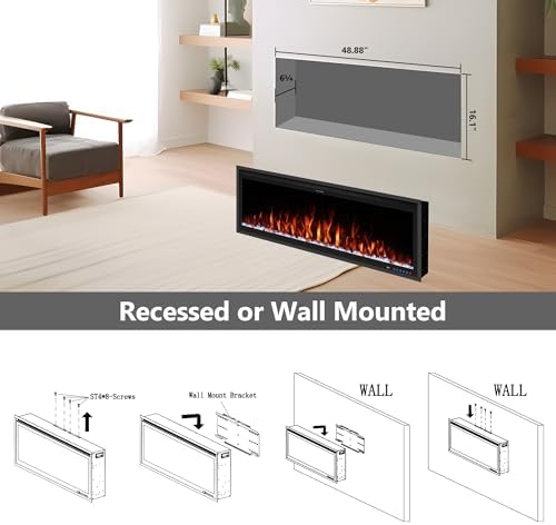 Benrocks 50 Smart WiFi Electric Fireplace Insert