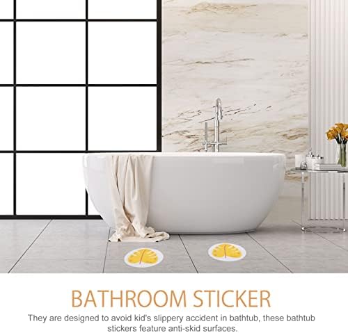 Yellow Leaf Non-Slip Bathtub Stickers 8 Pack