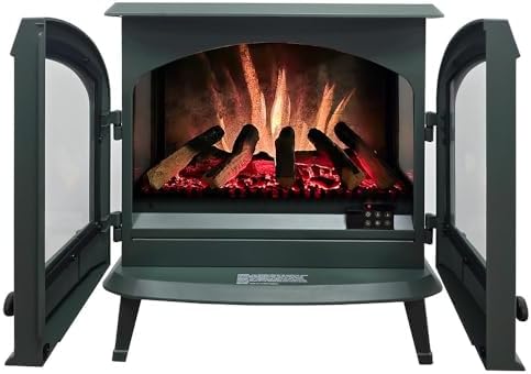 Modern Ember Harlowe Electric Fireplace in Hunter Green