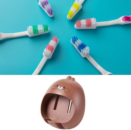 Beufee Toothbrush Holder Wall Mounted Cartoon No Drill