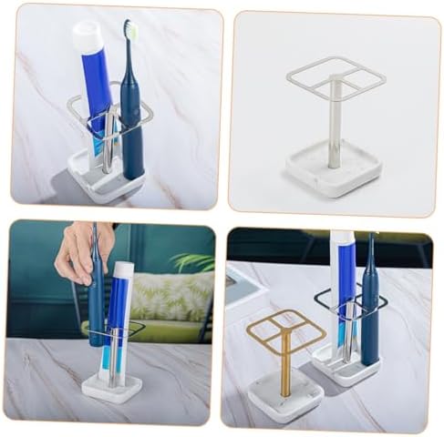 Stylish White Marble Toothbrush Holder for Bathroom