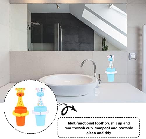 Cabilock Cartoon Animal Toothbrush Holder 2 Sets