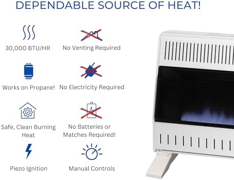 ProCom Propane Ventless Blue Flame Heater 30000 BTU