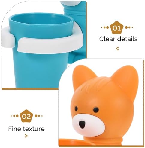 WOONEKY 2sets Cartoon Toothbrush Cup Holder Wall-Mounted Organizer 1