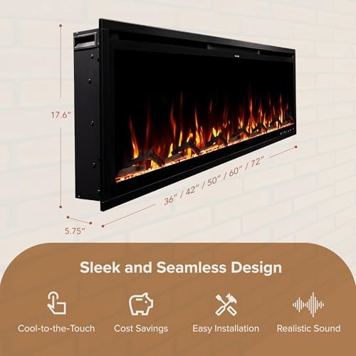 Modern Ember Aerus 60 Inch Smart Linear Electric Fireplace