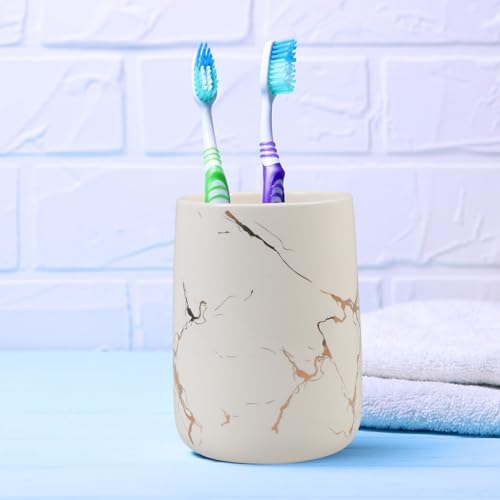 Cabilock Marble Pattern Toothbrush Holder Cup