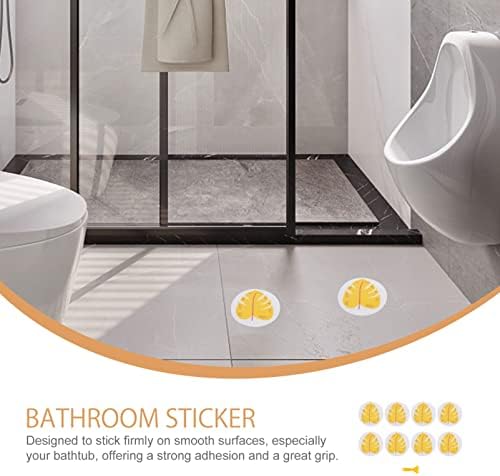 Yellow Leaf Non-Slip Bathtub Stickers 8 Pack