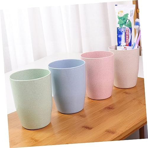 OHPHCALL Mouth Wash Cups 4 Pack Straw Tumbler for Bathroom