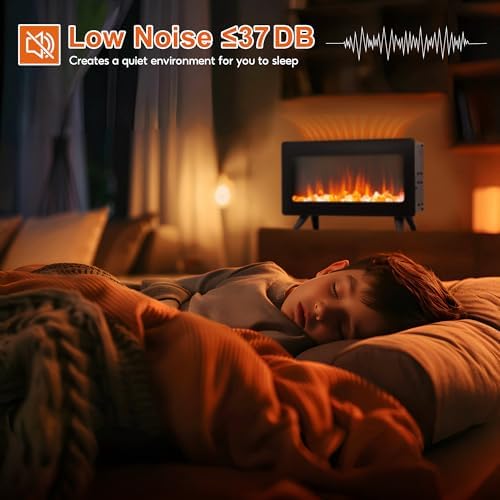 FLAMESHADE 16 Electric Fireplace - LED 3D Flames Freestanding 750W1500W Overheat Protection