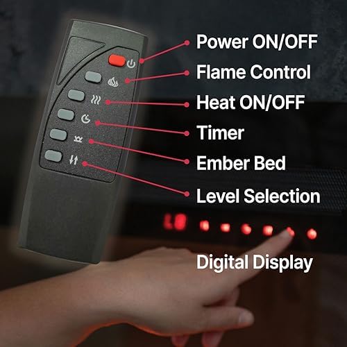 Dimplex Sierra 48 Electric Fireplace Heater - 1400W Wall Mounted Black